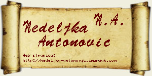 Nedeljka Antonović vizit kartica